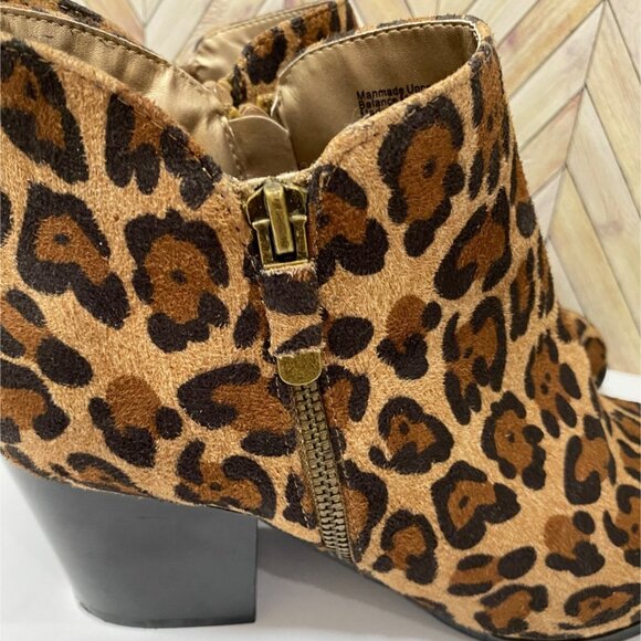 Style & Co Leopard Print Faux Suede High Heel Ankle Boots With Side Zipp Closure - Picture 7 of 13
